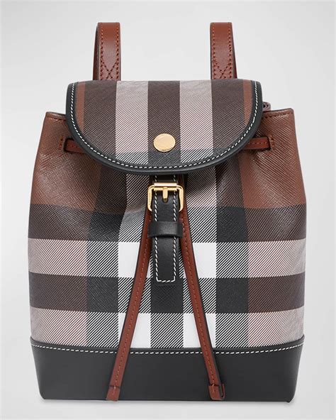 the medium backpack in canvas check and leather burberry|burberry micro check canvas backpack.